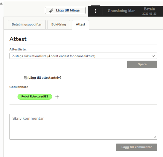 SV-SE-Easor App-Utbetalningar-Leverantörsfaktura-Attest-Kommentar