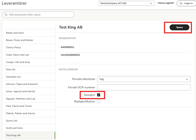 SV-SE-Easor App-Utbetalningar-Leverantörsfaktura-Leverantörer-Autogiro
