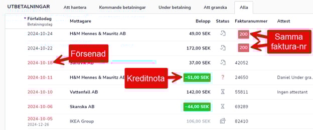 SV-SE-Easor App-Leverantörsfaktura-Lista 25