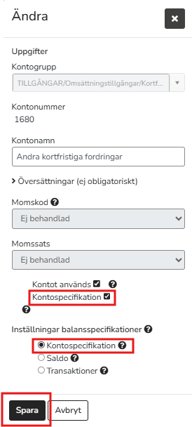SV-SE-Partner-Kom igång-Funktioner-Kontospec-aktivera-ändra till kontospec