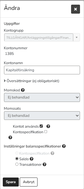 SV-SE-Partner-Kom igång-Kontoplan-Ändra i kontoplan