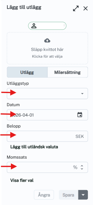 SV-SE-Partner-Easor payroll-Anställd-rapportera utlägg EP 5