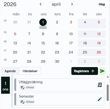 SV-SE-Partner-Easor payroll-Anställd-rapportera Frånvaro-Semester-Utkast