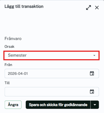 SV-SE-Partner-Easor payroll-Anställd-rapportera Frånvaro-Semester